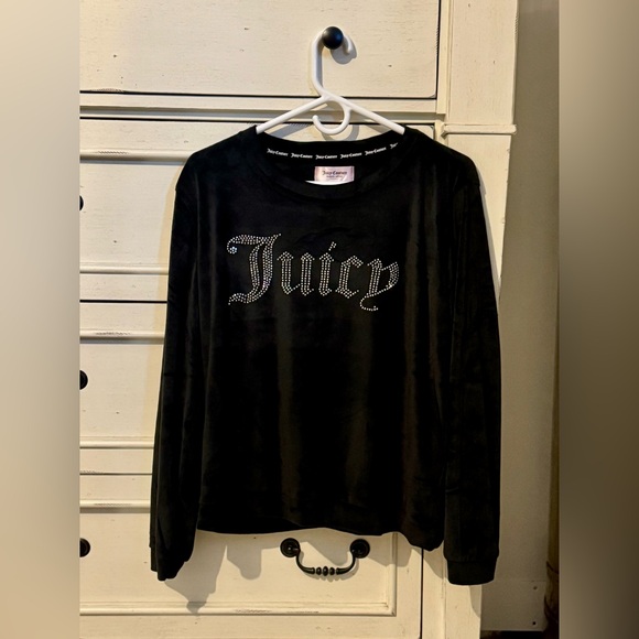 Juicy Couture Black Velour Top Women’s Size XL - Picture 2 of 9